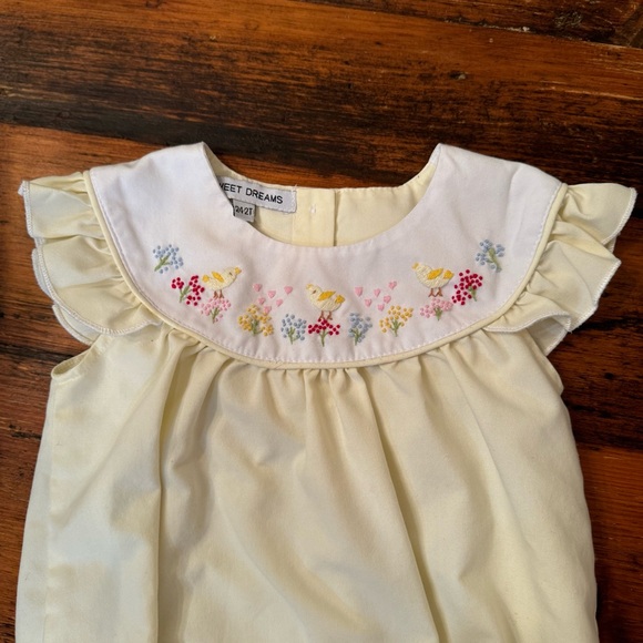 Angel Sleeve Embroidered Floral Bird Bubble 24 months to 2T - Picture 2 of 4